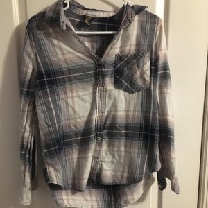 Pink and Blue Button Up